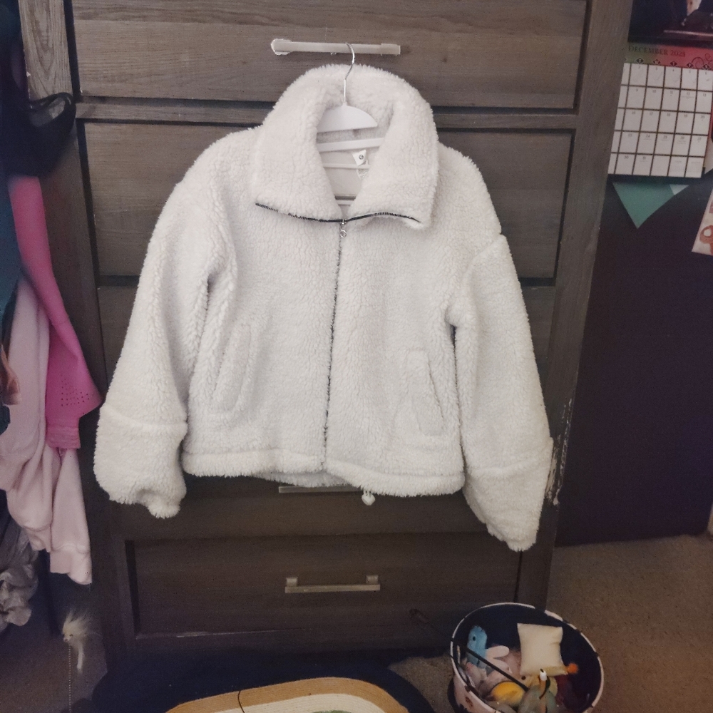 LULULEMON ATHLETICA Cinchable Fleece Zip Up - Bone Size 2 - Picture 9 of 16